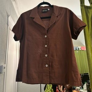 Big Bud Press pantry button-up in size Small in discontinued brown (sample sale)